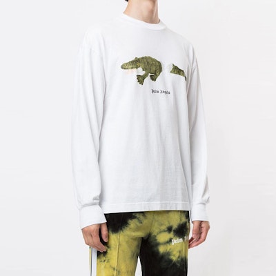 パームエンジェルス クロコダイルプリント 長袖Tシャツ ホワイト PMAB016E20JER0020155 Lookbook パームエンジェルス クロコダイルプリント 長袖Tシャツ ホワイト PMAB016E20JER0020155