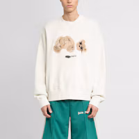 Shop Sudadera de Manga Larga Palm Angels Decap Bear Gráfica Hombre Crema. PMBA026F21FLE0120560