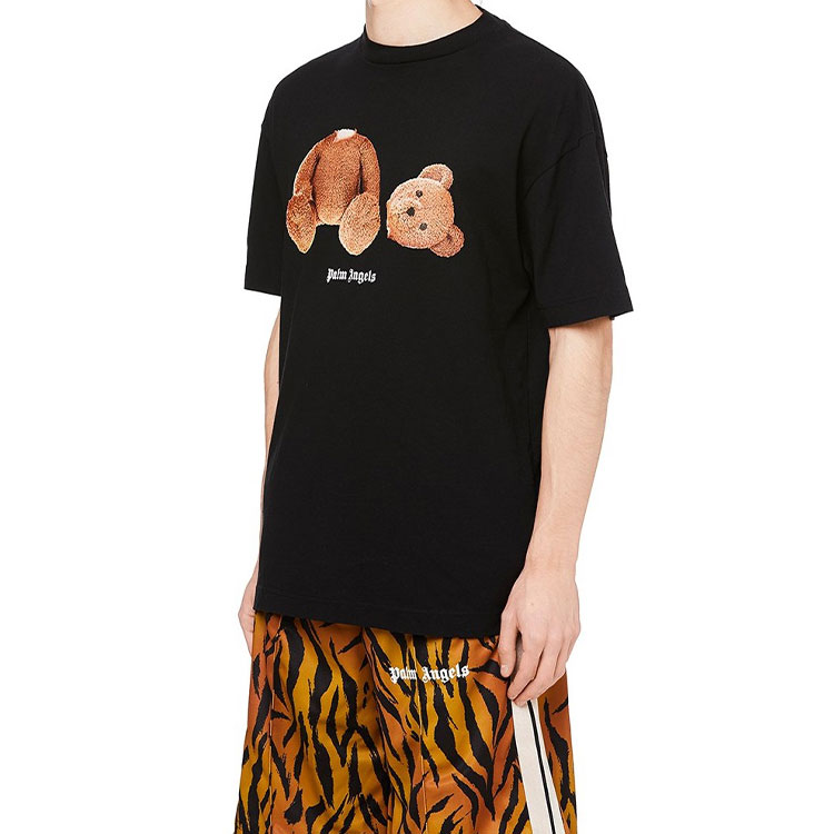 Purchase Camiseta de Algodón Palm Angels Estampado Oso Decapitado Negro PMAA001R21JER0011060