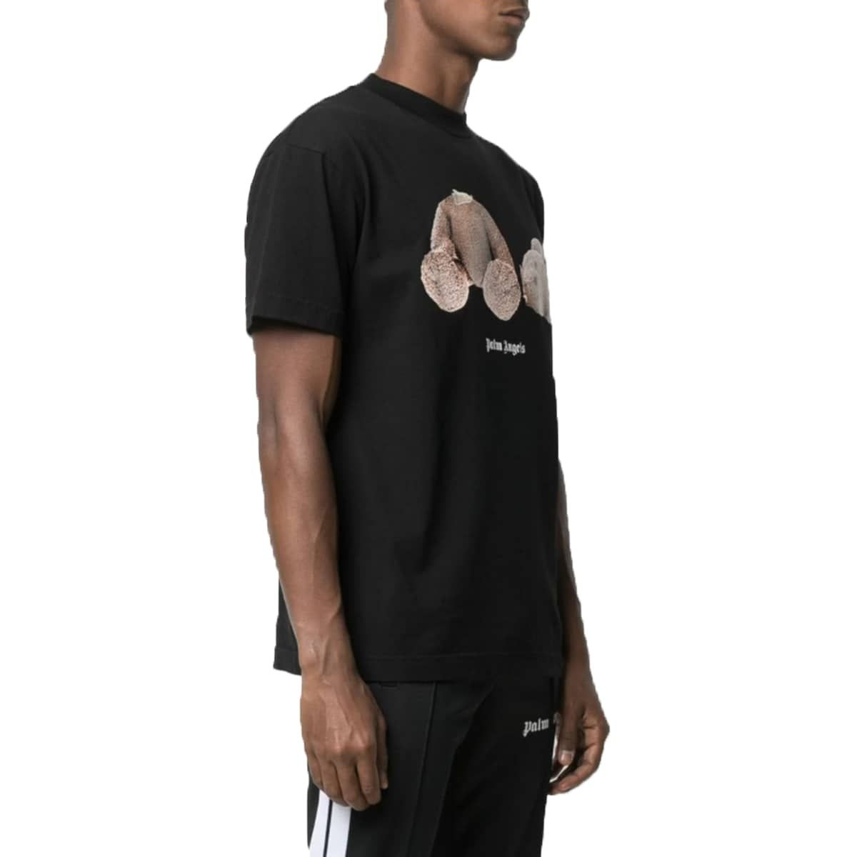 Sizing Camiseta de Algodón Palm Angels Estampado Oso Decapitado Negro PMAA001R21JER0011060
