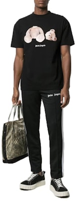 Camiseta de Algodón Palm Angels Estampado Oso Decapitado Negro PMAA001R21JER0011060 1