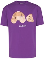 Palm Angels Decapitated Teddy Logo Tee Unisex Purple PMAA001E20JER0033760 Palm Angels Decapitated Teddy Logo Tee Unisex Purple PMAA001E20JER0033760