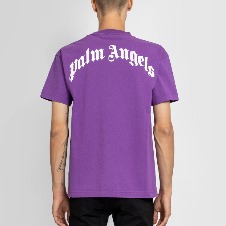 Shop Palm Angels 斷頭熊紫色印花短袖 T 恤 男女款 PMAA001E20JER0033760