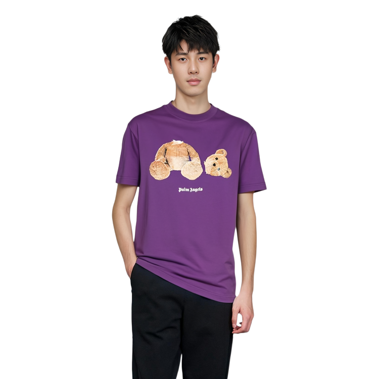 Sizing Palm Angels 斷頭熊紫色印花短袖 T 恤 男女款 PMAA001E20JER0033760