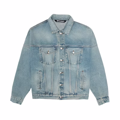 PALM ANGELS Denim Jacket with Back Brand Logo pmye006r203430017310