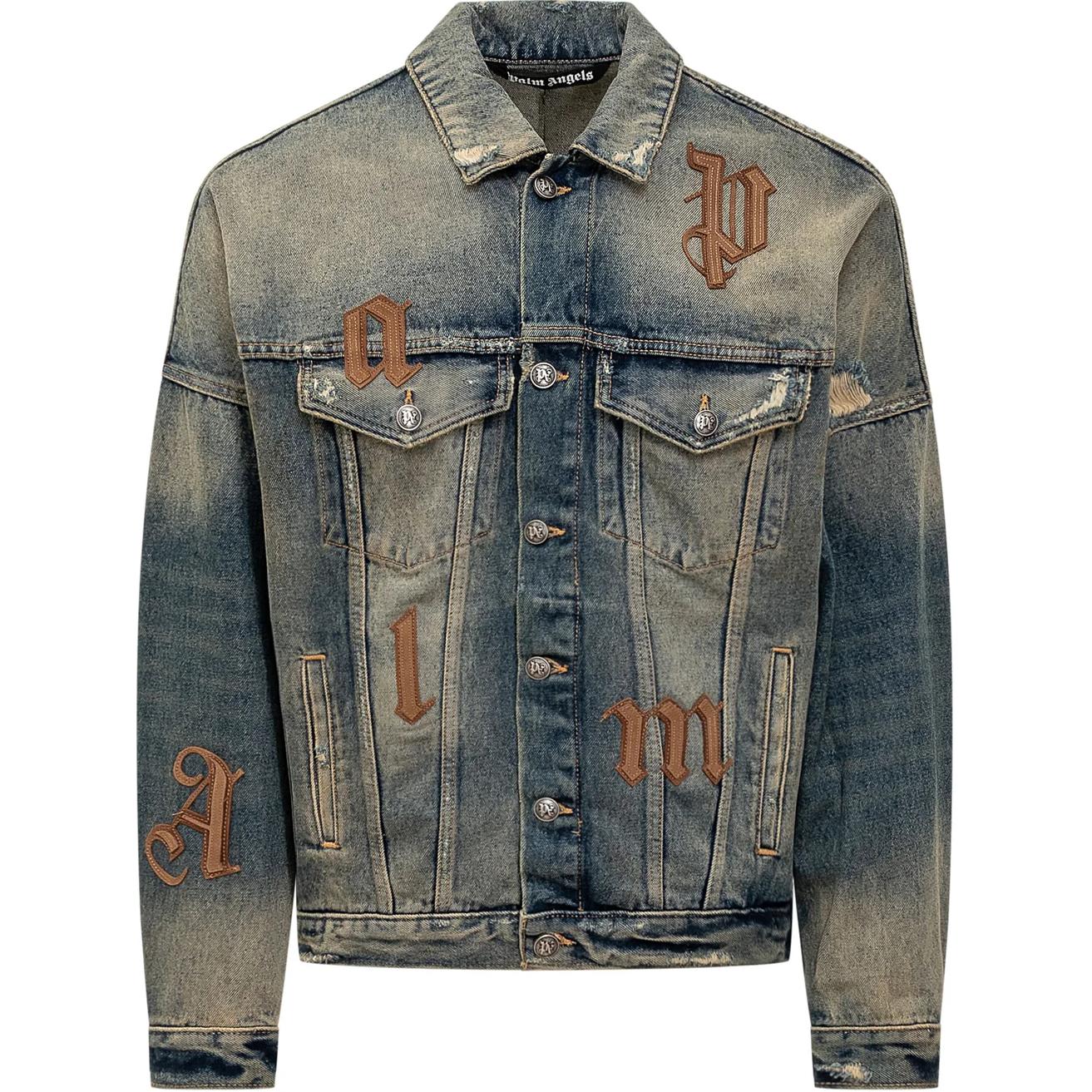 Palm Angels Distressed Denim Jacket  Long Sleeve Blue PMYE006F24DEN0014564 圖 2