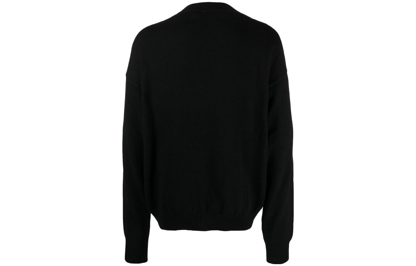 Lookbook Palm Angels Sweater Rajut Colorblock Bordir Hitam PMHE054F23KNI0021084