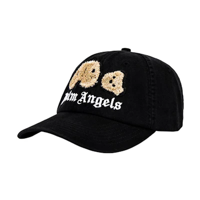 Palm Angels Embroidered Patch Cotton Black Cap for Men. PMLB009F192240031050