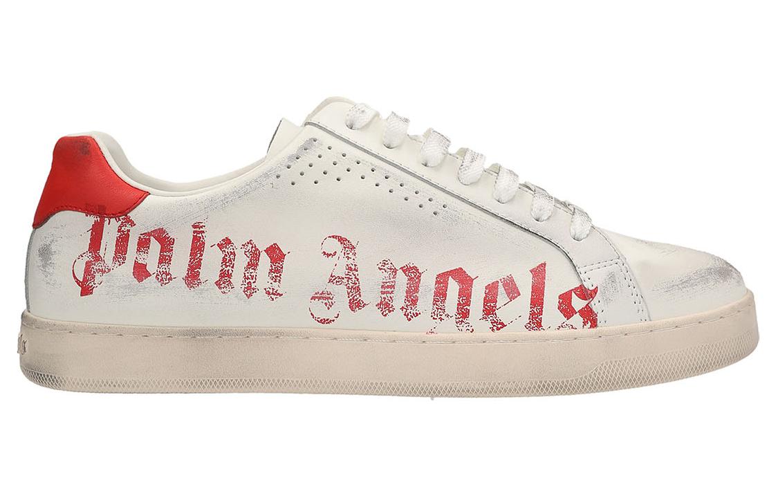 Palm Angels Fashion Sneakers 'White Red Leather Logo Print' 圖 2
