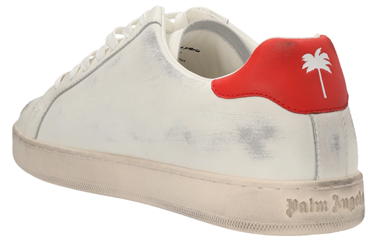 Palm Angels Fashion Sneakers 'White Red Leather Logo Print' 圖 3