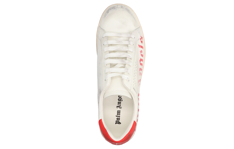 Palm Angels Fashion Sneakers 'White Red Leather Logo Print' 圖 4