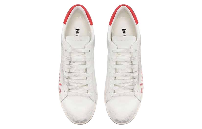 Palm Angels Fashion Sneakers 'White Red Leather Logo Print' 圖 5