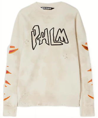 Palm Angels Flame Logo Print Oversized Crewneck Sweatshirt Men White PMBA065F22FLE0060310310 Order Palm Angels Flame Logo Print Oversized Crewneck Sweatshirt Men White PMBA065F22FLE0060310310
