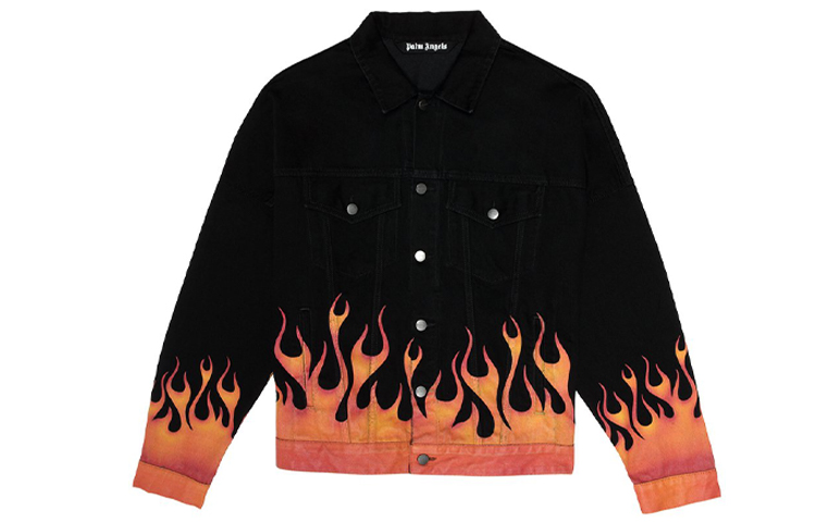 Lookbook Chaqueta Vaquera Negra Palm Angels Calavera Llama & Palmera Impresa PMYE006R205620177688