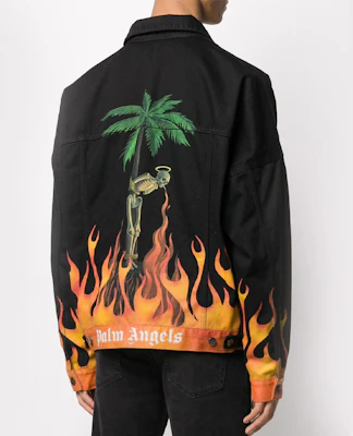 Chaqueta Vaquera Negra Palm Angels Calavera Llama & Palmera Impresa PMYE006R205620177688 Purchase Chaqueta Vaquera Negra Palm Angels Calavera Llama & Palmera Impresa PMYE006R205620177688