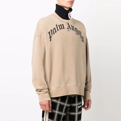 PALM ANGELS FW21 Sudadera Marrón Arc Logo Crewneck para Hombre. PMBA026F21FLE0046110 Purchase PALM ANGELS FW21 Sudadera Marrón Arc Logo Crewneck para Hombre. PMBA026F21FLE0046110