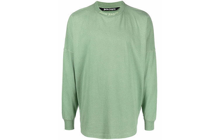 Order Camiseta Manga Larga Verde PALM ANGELS FW21 con Logo Trasero. PMAB001F21JER0045757