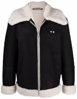 Palm Angels FW21 Black Patchwork Graphic Loose-Fit Long-Sleeve Jacket Menswear PMJA012F21LEA0011060 Palm Angels FW21 Black Patchwork Graphic Loose-Fit Long-Sleeve Jacket Menswear PMJA012F21LEA0011060