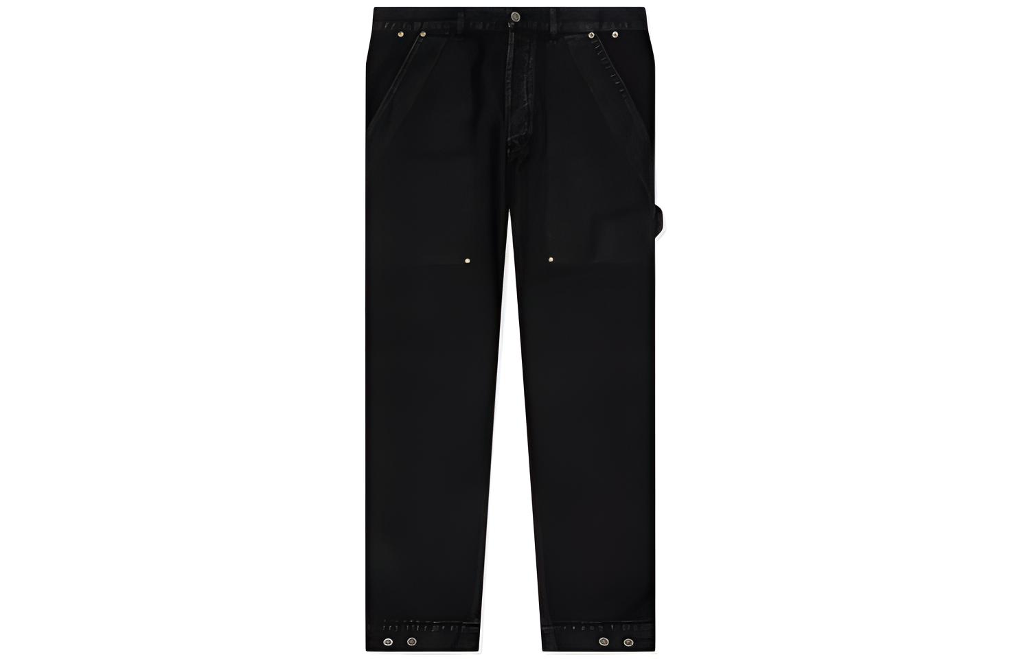 PALM ANGELS FW21 Black Straight-Leg Casual Pants . PMCA099F21FAB0011010