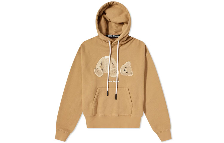 Palm Angels FW21 Decapitated Bear Cartoon Pullover Sweatshirt Men’s Khaki. PMBB058F21FLE0076160