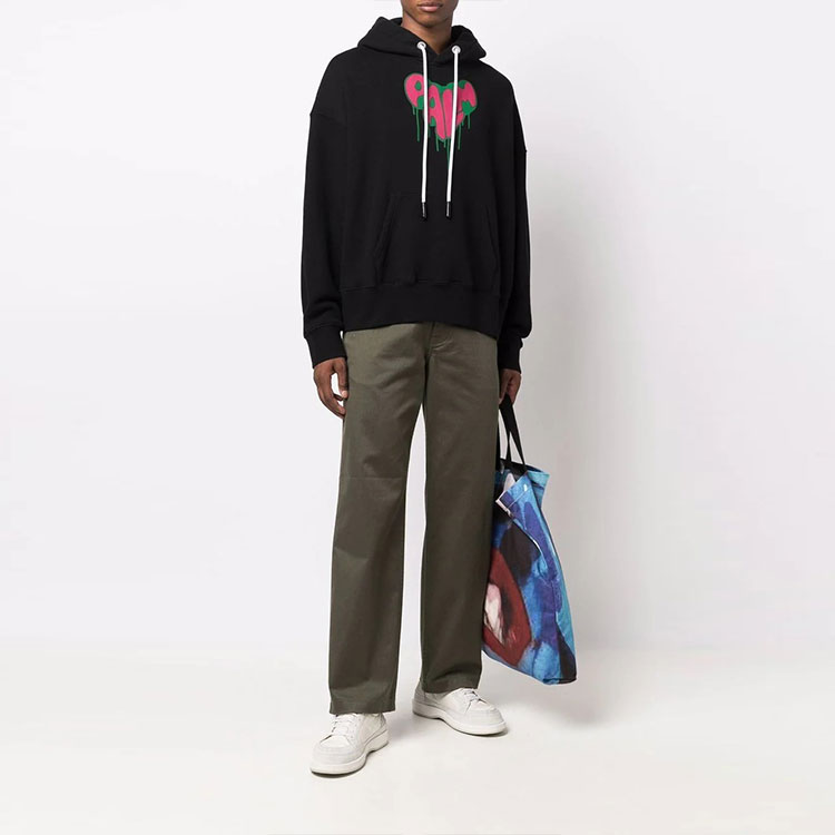 Lookbook パームエンジェルス FW21 ハートロゴ ブラックフーディー カジュアルウェア PMBB058F21FLE0061032