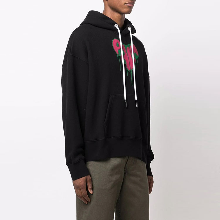 Purchase パームエンジェルス FW21 ハートロゴ ブラックフーディー カジュアルウェア PMBB058F21FLE0061032