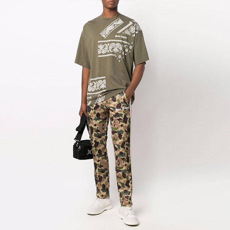 Lookbook Palm Angels FW21 標誌迷彩運動褲 棕色 PMCA007F21FAB0115601