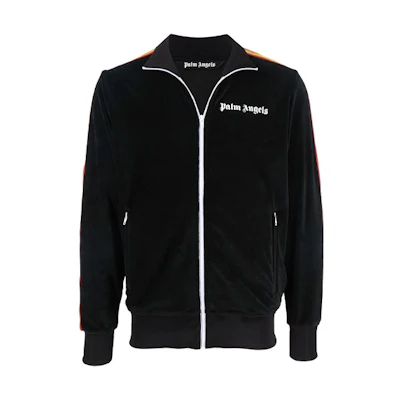 Palm Angels FW21 Logo Print Zip-Up Track Jacket Black . PMBD001F21FAB0081001