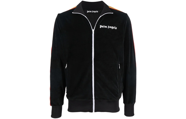 Order Palm Angels FW21 Logo Print Zip-Up Track Jacket Black . PMBD001F21FAB0081001