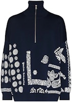 PALM ANGELS FW21 Paisley Knit Wool Cardigan Sweater Blue PMHF003F21KNI0024501 PALM ANGELS FW21 Paisley Knit Wool Cardigan Sweater Blue PMHF003F21KNI0024501