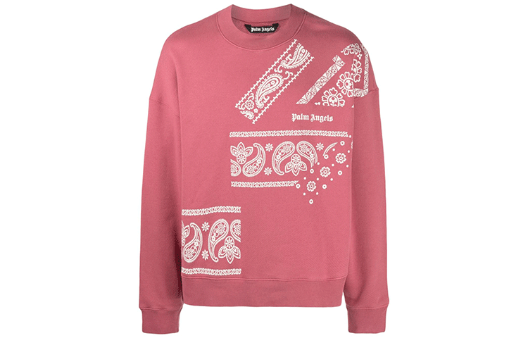 Palm Angels FW21 Paisley Logo Crewneck Sweatshirt Pink - PMBA026F21FLE0112805