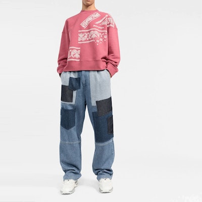 パームエンジェルス FW21 ペイズリー ロゴ クルーネック スウェットシャツ ピンク PMBA026F21FLE0112805 Shop パームエンジェルス FW21 ペイズリー ロゴ クルーネック スウェットシャツ ピンク PMBA026F21FLE0112805