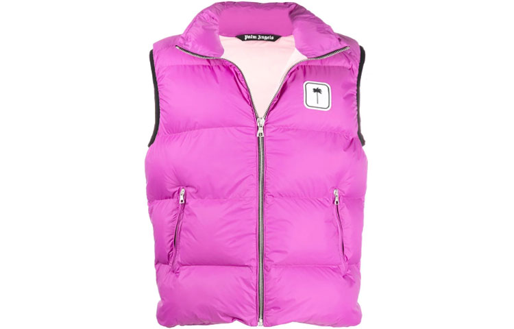 PALM ANGELS FW21 Purple Padded Vest with Palm Tree Logo Patch. PMEA171F21FAB0013201