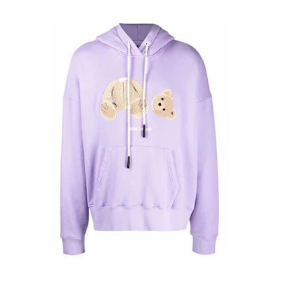 Palm Angels FW21 Teddy Bear Graphic Hoodie Purple Fashion. PMBB058F21FLE0073660