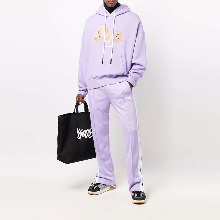 Lookbook Palm Angels FW21 Teddy Bear Graphic Hoodie Purple Fashion. PMBB058F21FLE0073660