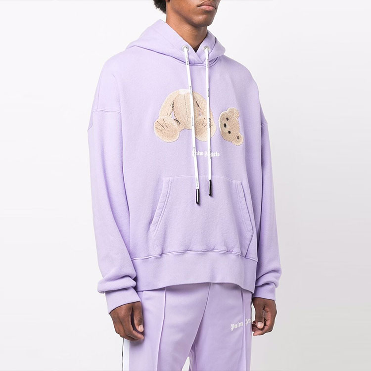 Shop Palm Angels FW21 Teddy Bear Graphic Hoodie Purple Fashion. PMBB058F21FLE0073660