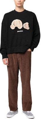 Palm Angels FW22 Sweatshirt Hitam Lengan Panjang Bear Graphic Kartun. PMBA026C99FLE0051060 Lookbook Palm Angels FW22 Sweatshirt Hitam Lengan Panjang Bear Graphic Kartun. PMBA026C99FLE0051060