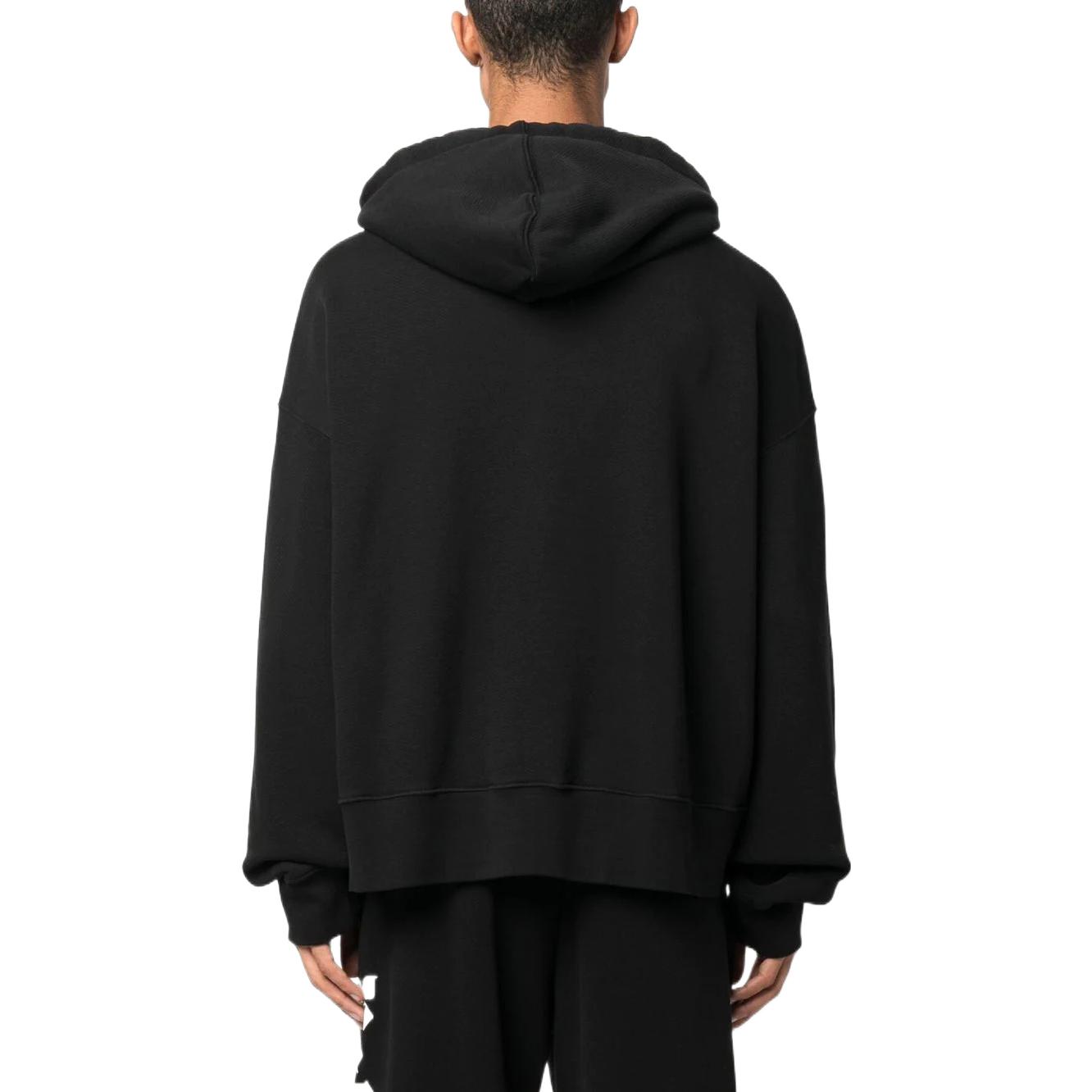 Shop PALM ANGELS FW22 Hoodie Hitam dengan Desain Logo Print. PMBB058C99FLE0061001