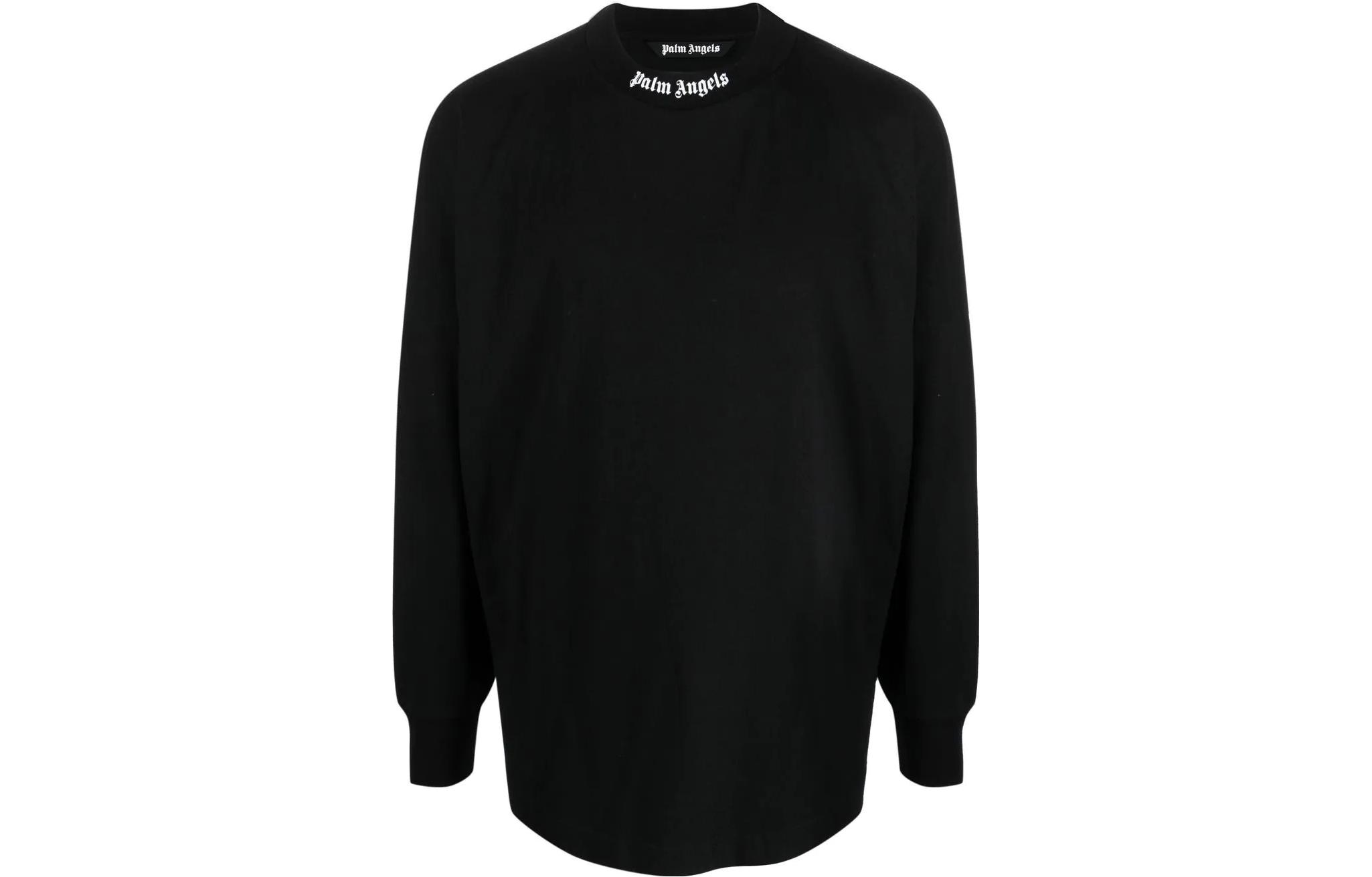 Palm Angels FW22  Black Letter Logo Printed Long Sleeve Sweatshirt. PMAB001C99JER0041001