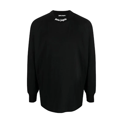 Palm Angels FW22 Black Letter Logo Printed Long Sleeve Sweatshirt. PMAB001C99JER0041001