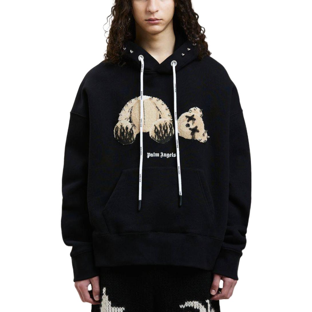PALM ANGELS FW22  Black Logo Print Pullover Hoodie. PMBB058F22FLE0021060 圖 4
