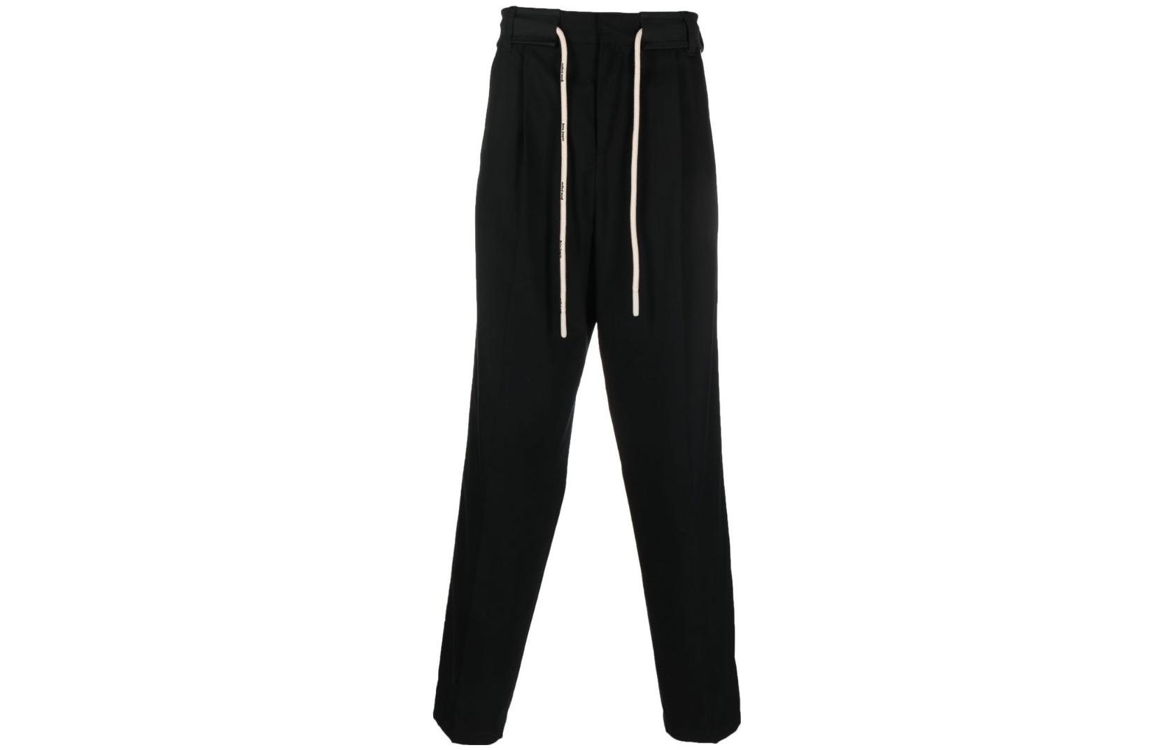 Order Palm Angels FW22  Black Solid Drawstring Track Pants with Side Stripes. PMCA112F22FAB0011010