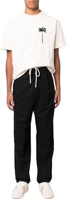 Palm Angels FW22 Black Solid Drawstring Track Pants with Side Stripes. PMCA112F22FAB0011010 Lookbook Palm Angels FW22 Black Solid Drawstring Track Pants with Side Stripes. PMCA112F22FAB0011010