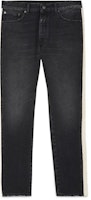 PALM ANGELS FW22 Black Washed Striped Denim Jeans - Fall Collection. PMYA028C99DEN0021001 PALM ANGELS FW22 Black Washed Striped Denim Jeans - Fall Collection. PMYA028C99DEN0021001