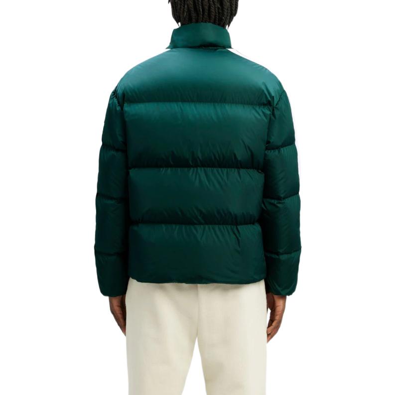 Purchase PALM ANGELS FW22  Green Puffer Jacket with Solid Stripes and Logo Print. PMED019F22FAB0015501