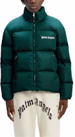 Details for PALM ANGELS FW22 綠色羽絨外套 經典條紋與品牌印花設計 PMED019F22FAB0015501