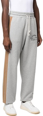 Palm Angels FW22 Grey Slogan Embroidered Jogger Sweatpants with Stripes. PMCH015F22FLE0010810MELANGE Purchase Palm Angels FW22 Grey Slogan Embroidered Jogger Sweatpants with Stripes. PMCH015F22FLE0010810MELANGE