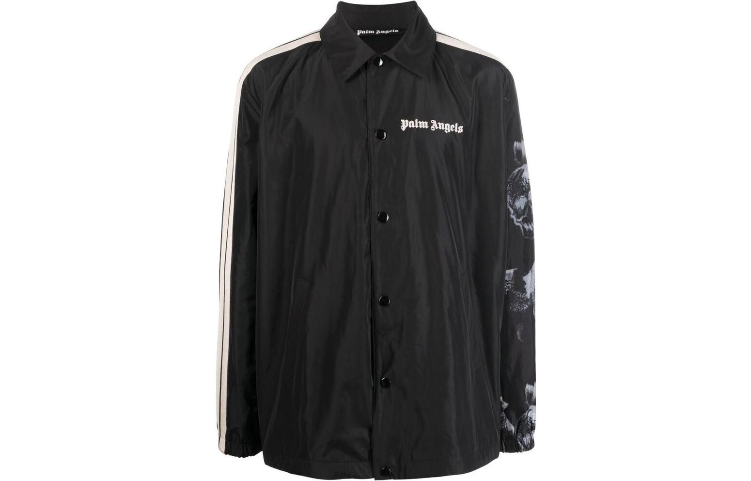 Order Palm Angels FW22  Letter Print Jacket Black PMEA076F22FAB0021001