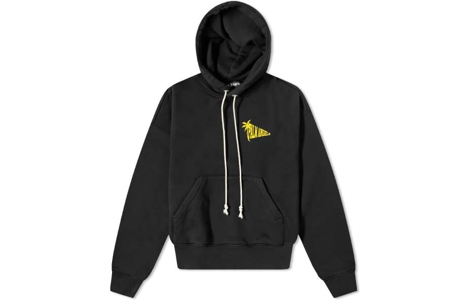 Order 棕榈天使 FW22 标志印花连帽衫 黑色 PMBB058F21FLE0021018