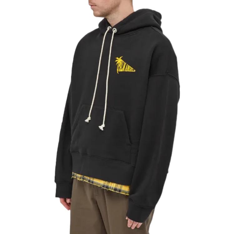 Lookbook 棕榈天使 FW22 标志印花连帽衫 黑色 PMBB058F21FLE0021018